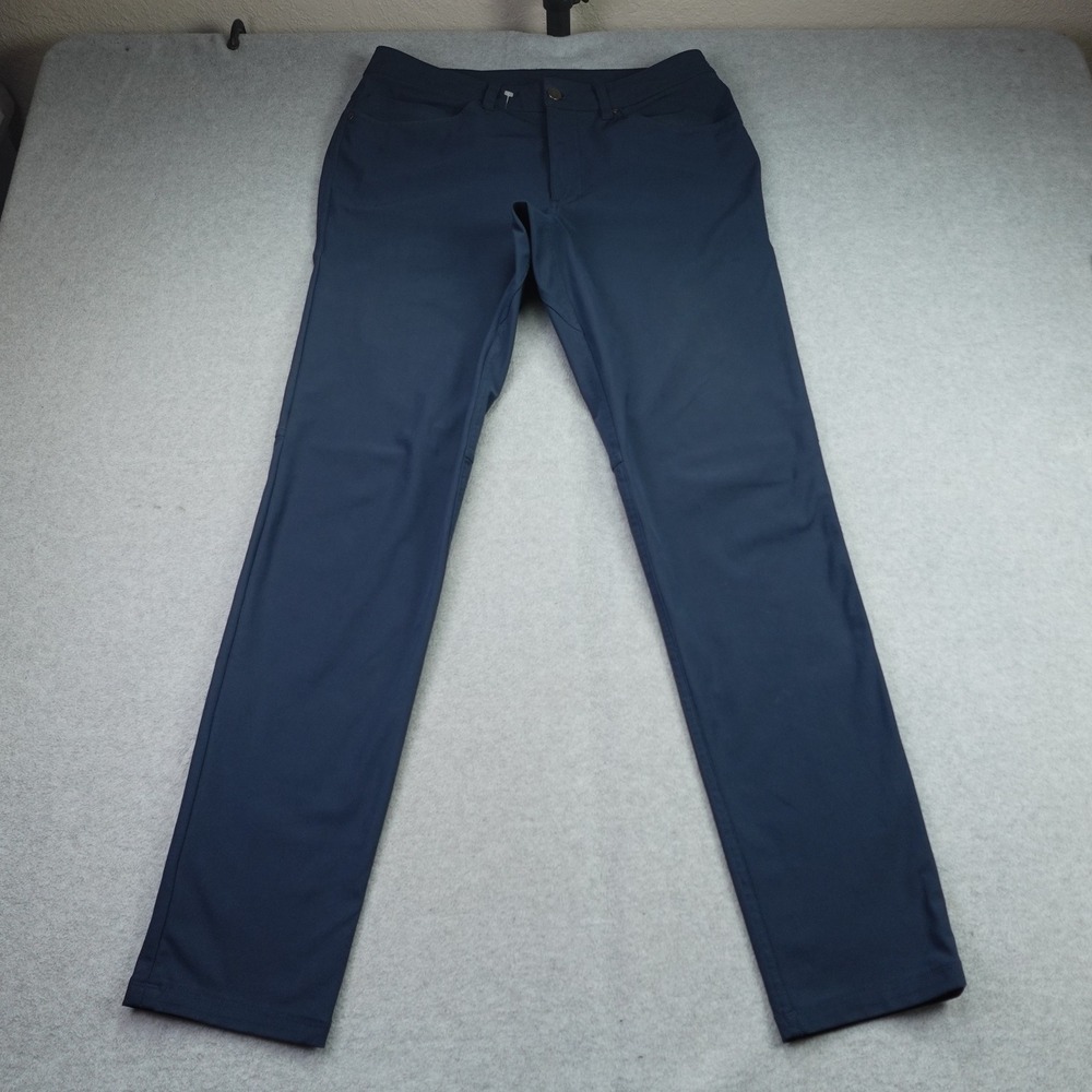 Lululemon Pant Slim Mens 32 Navy Blue ABC Warpstreme 5-Pocket Trousers